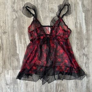 *SOLD!* Sophie Theallet Black and Red Gothic Slip Dress